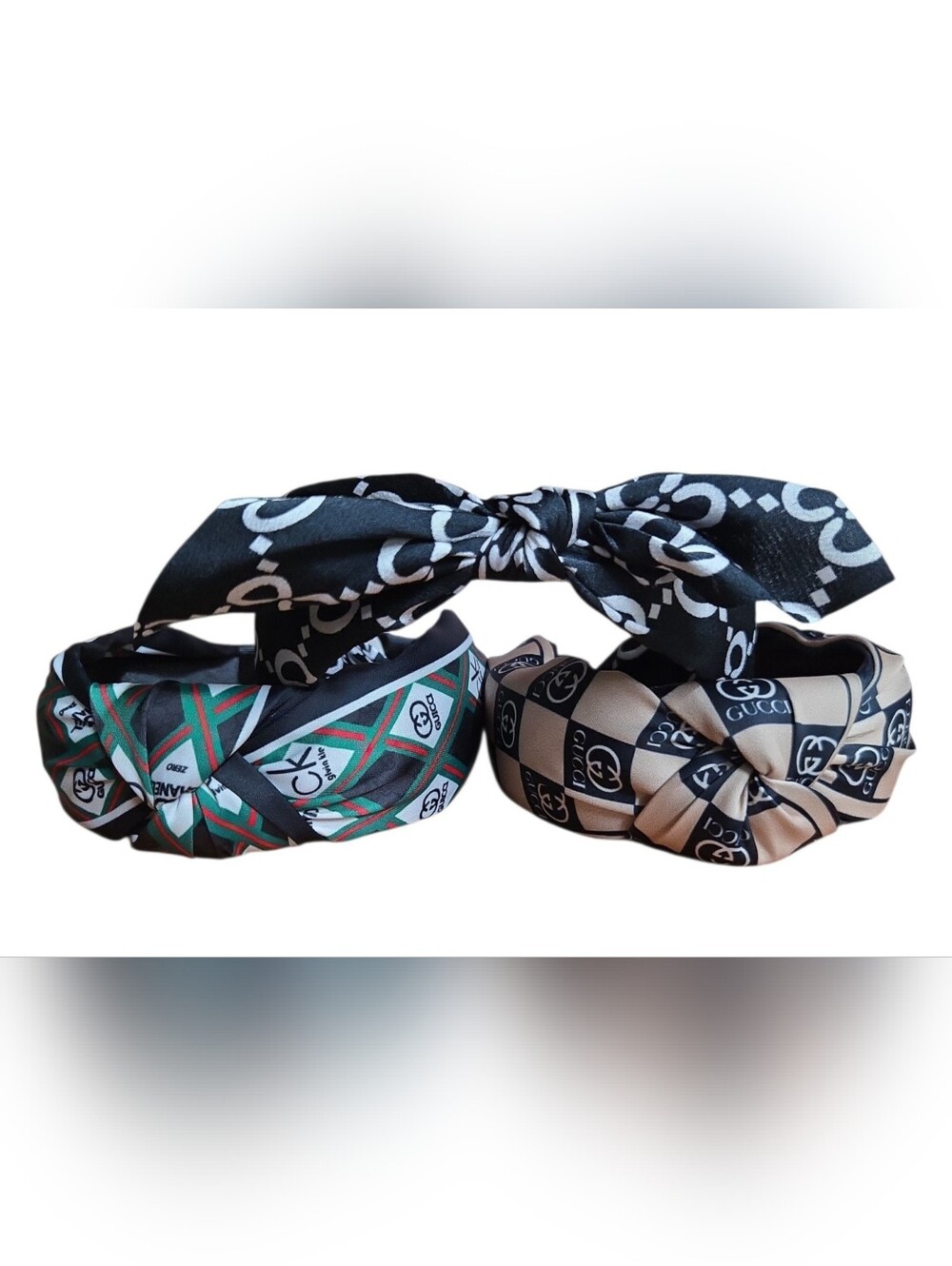 Silk Headbands Set - Black, Beige, Teal
